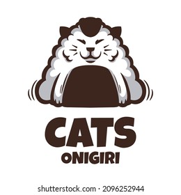 Gráfico vectorial de ilustración de Cat Onigiri, bueno para el diseño del logo