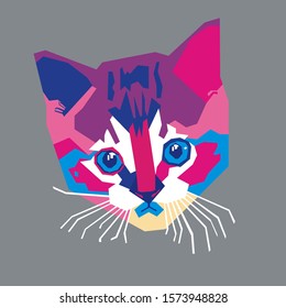 Illustration Vector graphic of cat in pop art style.good for t-shirt design