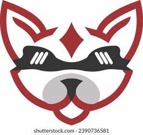 Gráfico vectorial de ilustración del logotipo de gafas de gatos