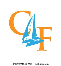 Illustration Vector graphic of catamaran boat design