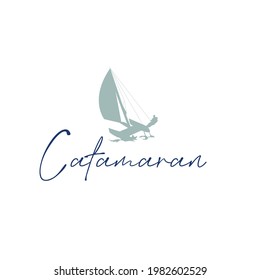 Illustration Vector graphic of catamaran boat design