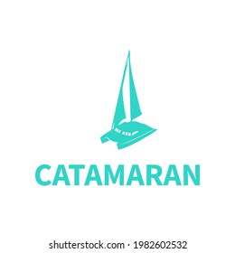Illustration Vector graphic of catamaran boat design