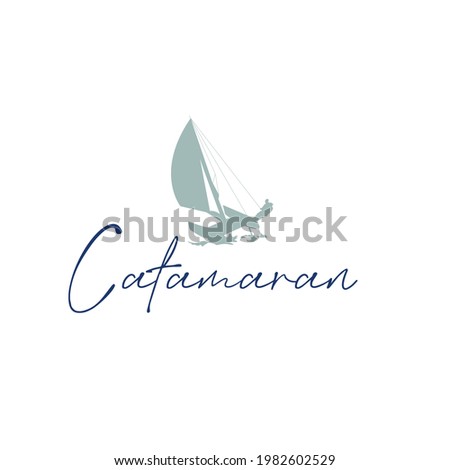 Illustration Vector graphic of catamaran boat design