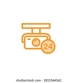 Illustration Vector graphic of cctv icon. Fit for secure, surveillance, protection, watching, monitoring etc.