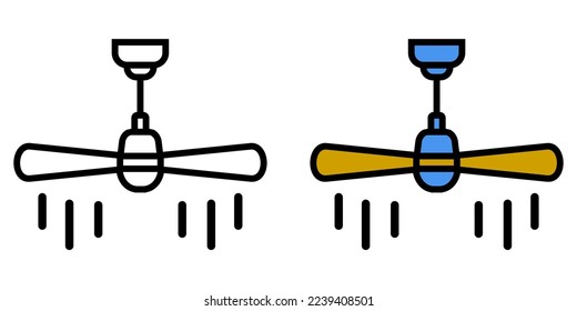 Illustration vector graphic of Ceiling, fan, home appliances Icon. Cartoon