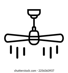 Illustration Vector Graphic of  Ceiling, fan, home appliances Icon. Line drawing. Black