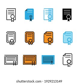 Ilustración Gráfico vectorial del icono de certificado