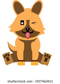 Illustration vector graphic of character animal dog simle. Perfect for book