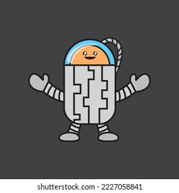 illustration vector graphic of character doodle astronout.