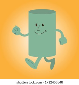  Illustration vector graphic character of happy walking drum