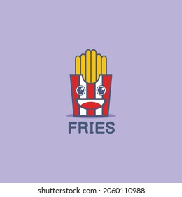 illustration vector graphic of character's face wrapped in french fries, perfect for food, fast food, junk food, restaurant, cafe, etc.