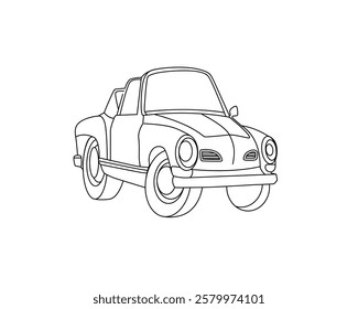Illustration Vector Graphic Of Charicature of Car Coloring Book for kids perfect for coloring book