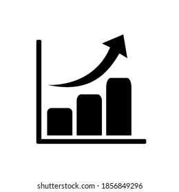 Illustration vector graphic of chart up graph icon. Concept flat design. Perfect for icon, poster, banner, web, label, sign, symbol, card, template, application, etc.