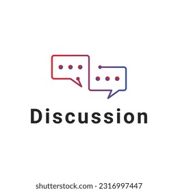 Illustration Vector Graphic Chat Discussion Logo Design minimalist