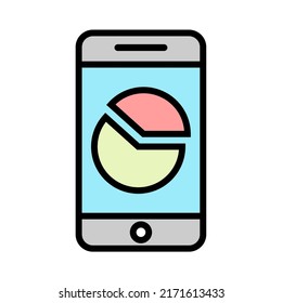 Illustration Vector Graphic of Chat, mobile, pie Icon