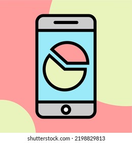 Ilustración Vector Gráfico de chat, móvil, icono circular