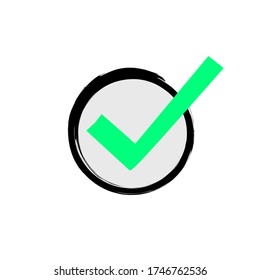 illustration vector graphic of check mark logo or icon.tick symbol in green and black color illustrstion.accept okey symbol for approvement or cheklist design.choice minimalistic pictogram