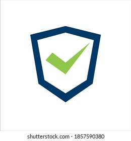 Illustration vector graphic of check mark with shield icon or logo design template