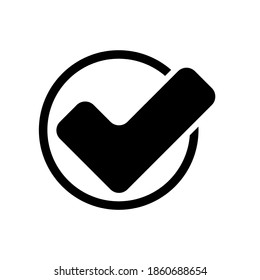 Illustration vector graphic of check mark icon. Concept flat design. Perfect for icon, poster, banner, web, label, sign, symbol, card, template, application, etc.