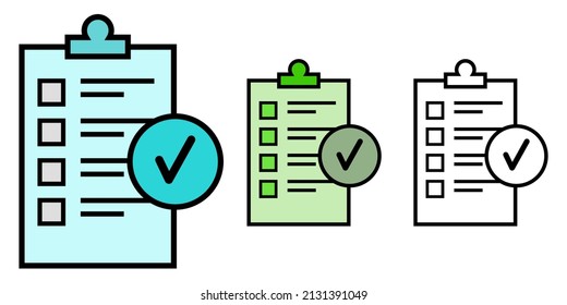 Illustration Vector Graphic of Checklist Icon Set.
