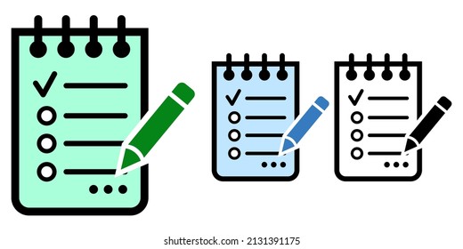 Gráfico vectorial de ilustración del conjunto de iconos de lista de verificación.
