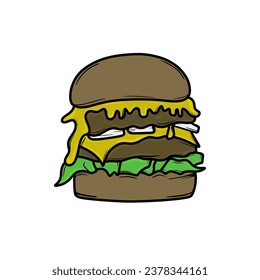 Illustration vector graphic of cheese burger