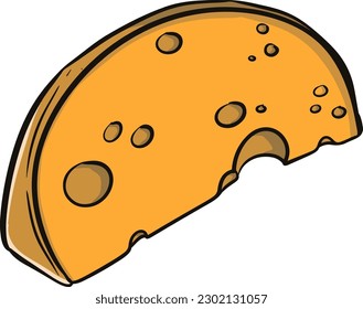 illustration vector graphic cheese cartoon style suitable for icon, logo, design, template, illustration, etc