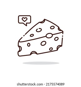 Gráfico vectorial de ilustración de queso. Estilo de arte de la línea de queso aislado en un fondo blanco. La ilustración es adecuada para menús de libros, pancartas, folletos, pegatinas, tarjetas, etc.
