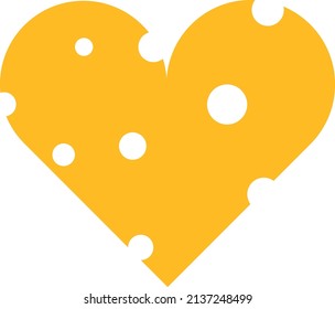 Illustration vector graphic cheese love simply flat color for logo, icon, template, element, etc