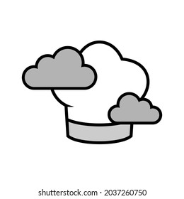 Gráfico vectorial de ilustración del logotipo del sombrero de chef. Perfecto para la compañía tecnológica