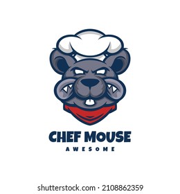 Illustration vector graphic of Chef Mouse, good for logo design