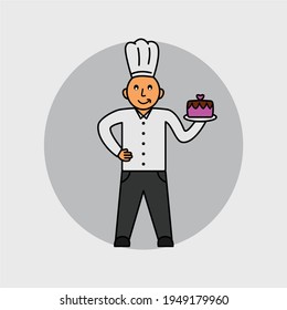 Illustration vector graphic of the chef. Perfect for menu books, posters, banners, etc.