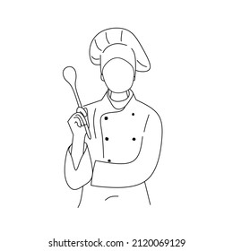 Ilustración vectorial gráfico de chef perfecto para libro de recetas o afiche