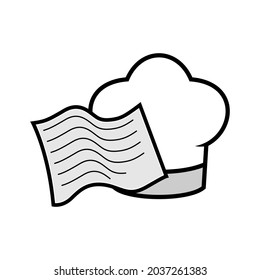 Gráfico del vector de ilustración del logotipo de la receta del chef. Perfecto para la compañía tecnológica