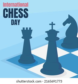 illustration vector graphic of chessboard containing kings, ministers and horses, perfect for international chess day, celebrate, sport, greeting card, etc.