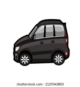 Illustration Vector Graphic Of Chibi  Car Minibus Good For Sticker, Decoration, Clipart