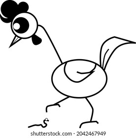 illustration vector graphic of chicken looking for food, perfect for book illustration, comic, etc. 