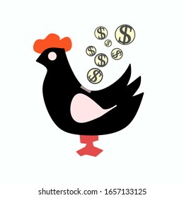 illustration vector graphic of chicken savings macot perfect for bank icon and etc