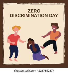 ilustración vectorial de un niño está siendo acosado, perfecto para el día internacional, día de discriminación cero, celebración, tarjeta de saludo, etc.