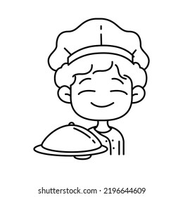 Illustration vector graphic of child chef profession.Good for book cover kids , sticker ,website, logo ,icon etc.