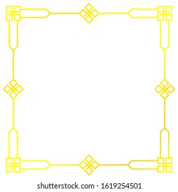 Illustration vector graphic of chinese new year element with gold frame perfect for part of greeting card, flayer, banner and ads design 