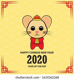 Illustration vector graphic of chinese new year character with cute rat perfect for greeting card event holiday
