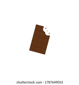 Illustration Vector Graphic of Chocolate Bar with Bite Mark. Perfect to use for Chocolate Store