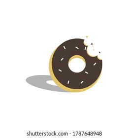 Illustration Vector Graphic of Chocolate Donuts with Bite Marks