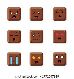 Illustration vector graphic of chocolate emoticon set