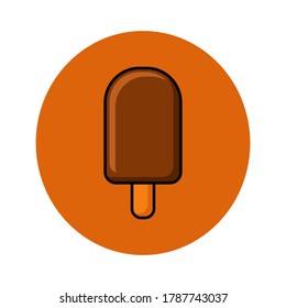 Illustration vector graphic of chocolate ice cream logo.