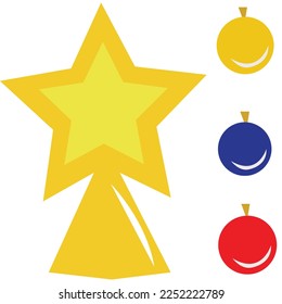 Illustration vector graphic of christmas decoration. Fit for Designing Posters, Brochure, Greeting Cards, Children Coloring Book, Book Cover, etc.