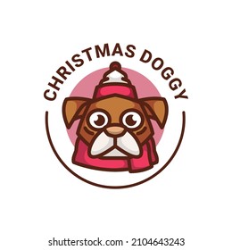 Illustration vector graphic of Christmas Doggy, good for logo design