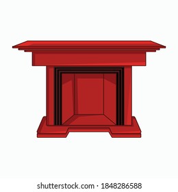 Illustration vector graphic of Christmas fireplace on a white background vector illustration. New year and merry christmas. Flat style vector. EPS10