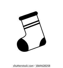 Ilustración vectorial gráfico del icono del calcetín de navidad. Concepto de diseño plano. Perfecto para afiches, banner, web, símbolo, aplicación, tarjeta, plantilla, encuadernador, logotipo, dibujos animados, etc.